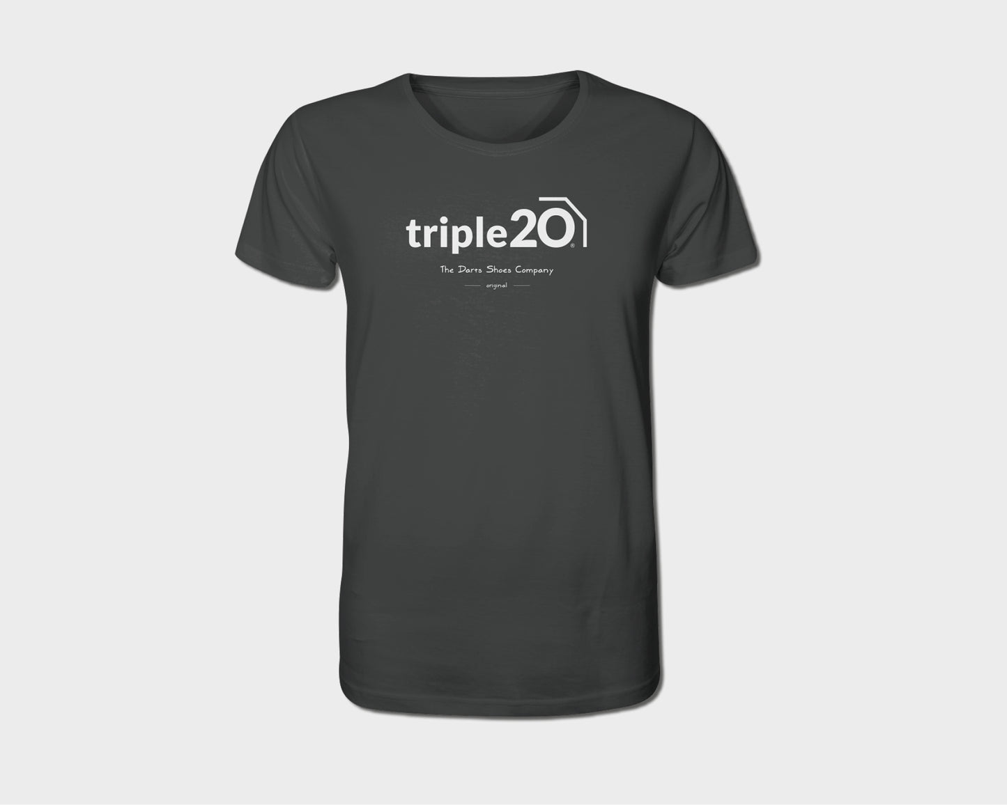 Unisex T-shirt anthrazit mit triple20 Logo auf der Brust